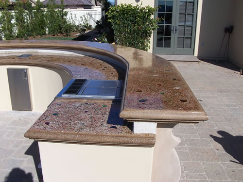 ©Scott Cohen Outdoor Kitchen Decorative Polished Concrete    Beverage Center 18