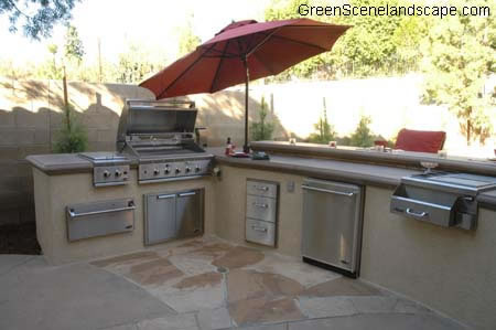 ©Scott Cohen Outdoor Kitchen Decorative Polished Concrete    Beverage Center 22